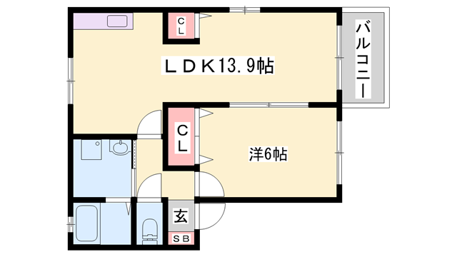 ルシエール的形 B201｜兵庫県姫路市的形町的形(賃貸アパート1LDK・2階・44.70㎡)の写真 その2