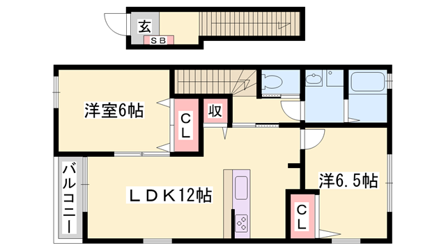 アロッジオ 204｜兵庫県相生市汐見台(賃貸アパート2LDK・2階・58.86㎡)の写真 その2